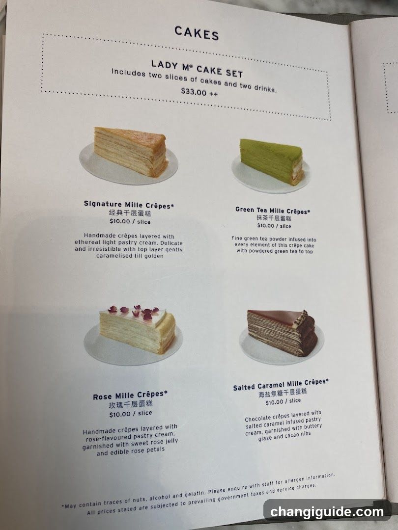 Cakes Menu Page