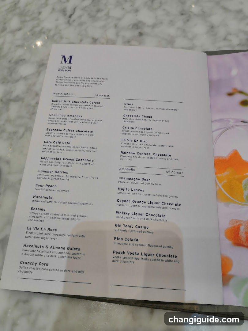 Lady M Bon Bon Menu
