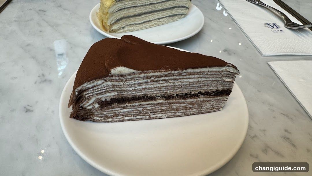 Cake Slice on Marble Table