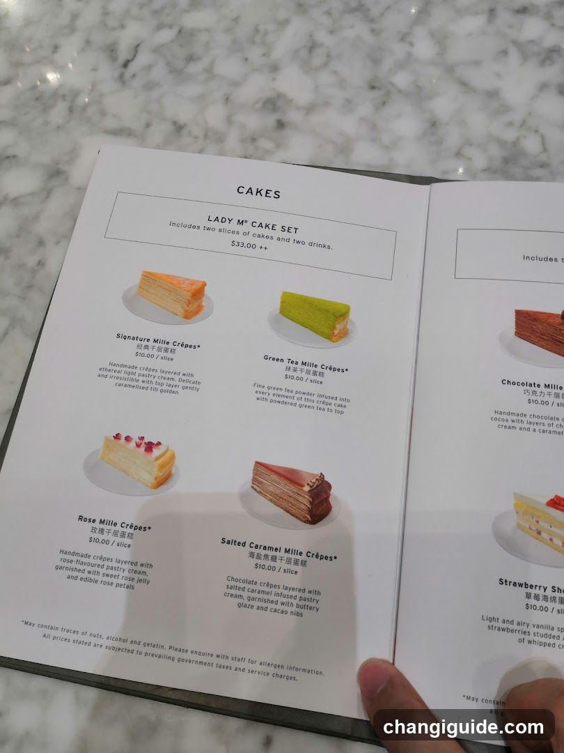 Cakes Menu Page