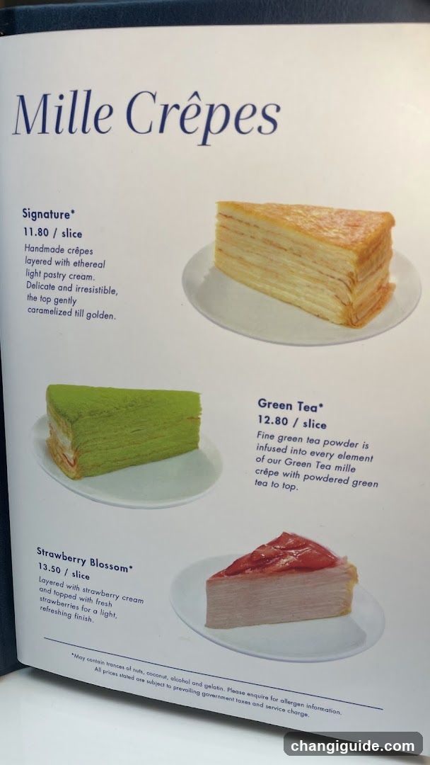 Mille Crêpes Menu Page