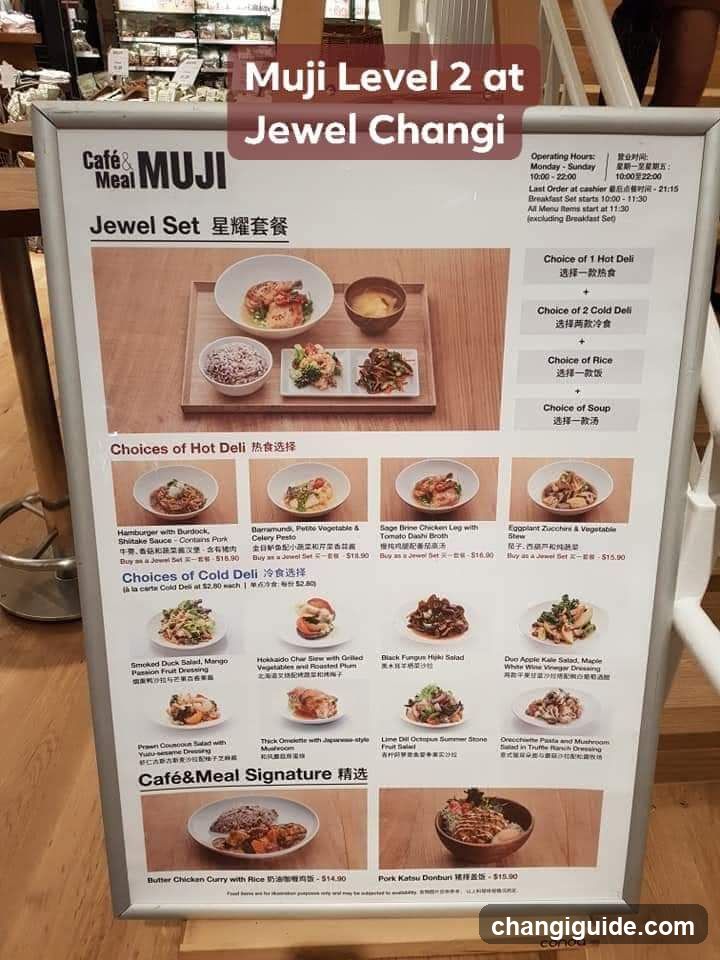 Muji Level 2 at Jewel Changi Menu Board