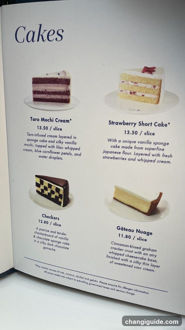 Cakes Menu Page