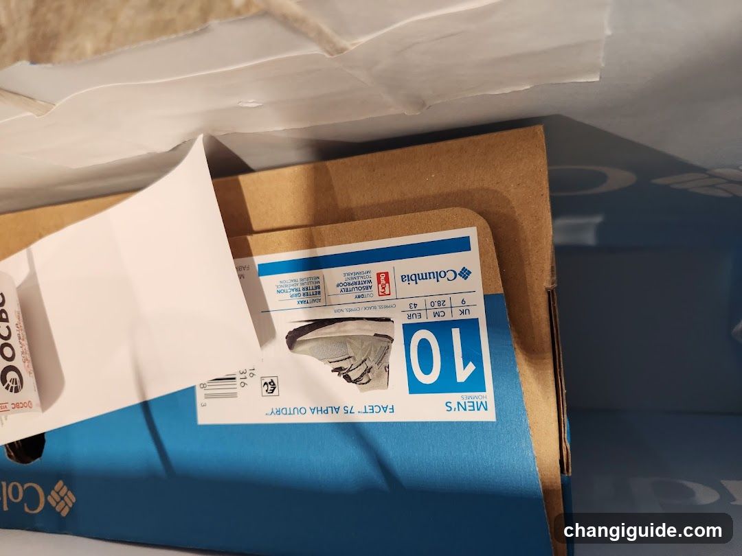Columbia Shoe Box Label