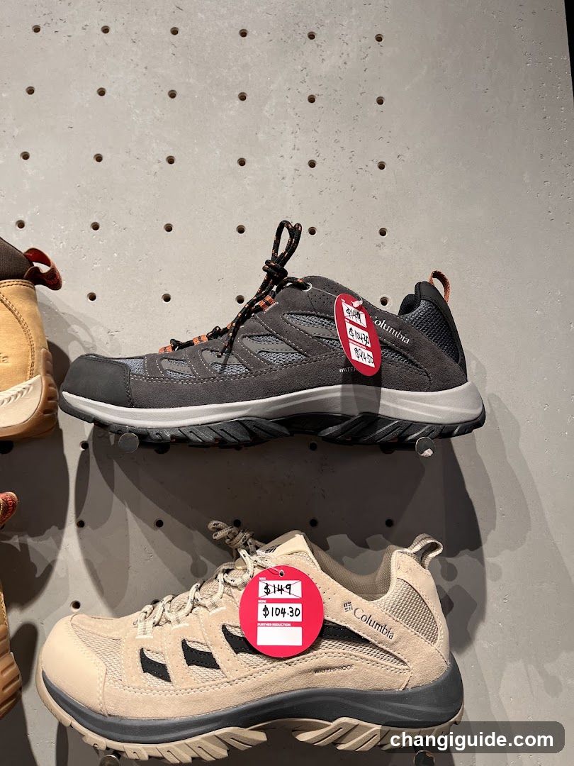 Columbia Hiking Shoes Display