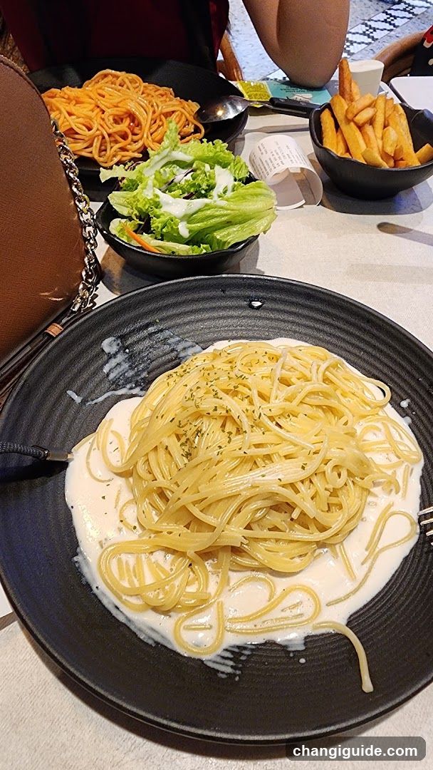 Spaghetti and Side Dishes at Restaurant
