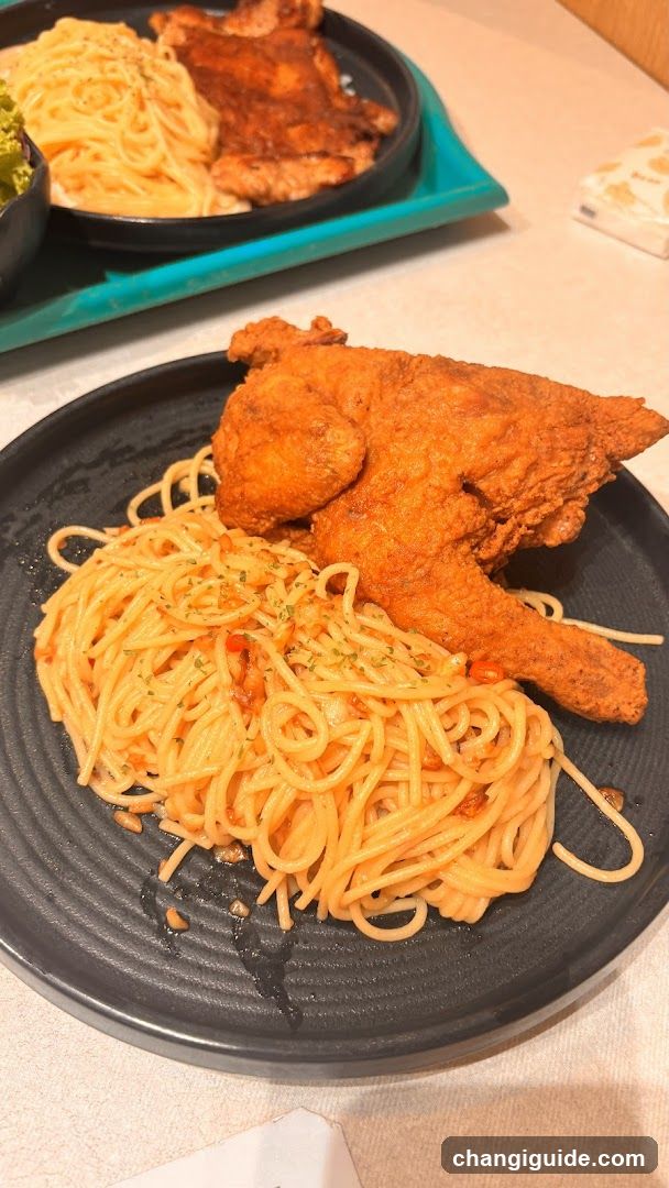 Fried Chicken and Pasta Dish