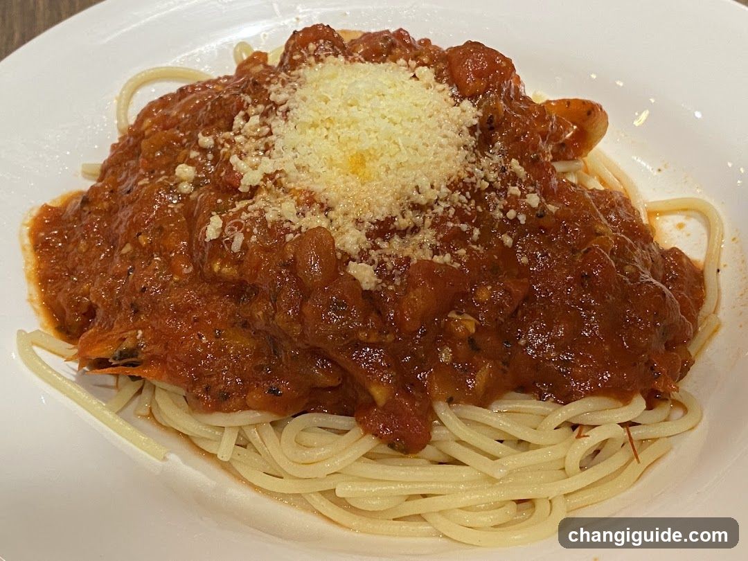 Spaghetti with Tomato Sauce and Parmesan
