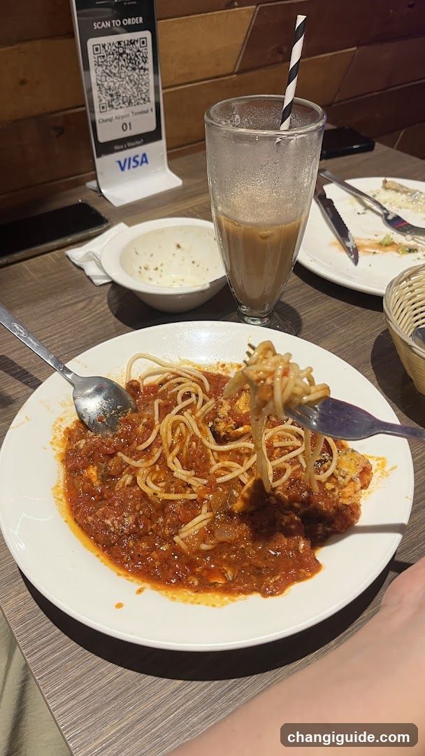 Spaghetti Meal at Restaurant