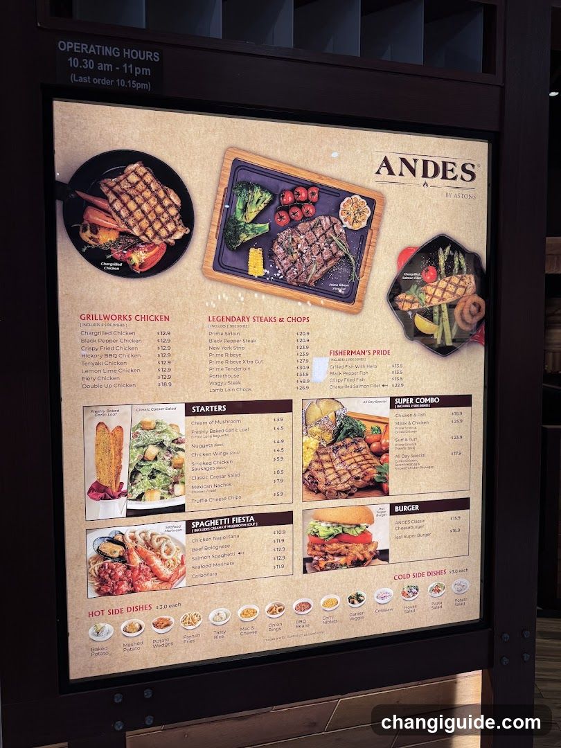 Andes by Ations Menu Board