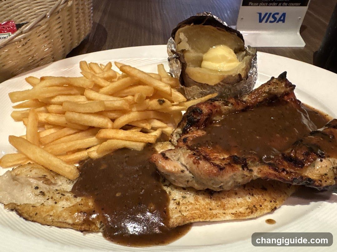 Grilled Chicken with Fries and Baked Potato