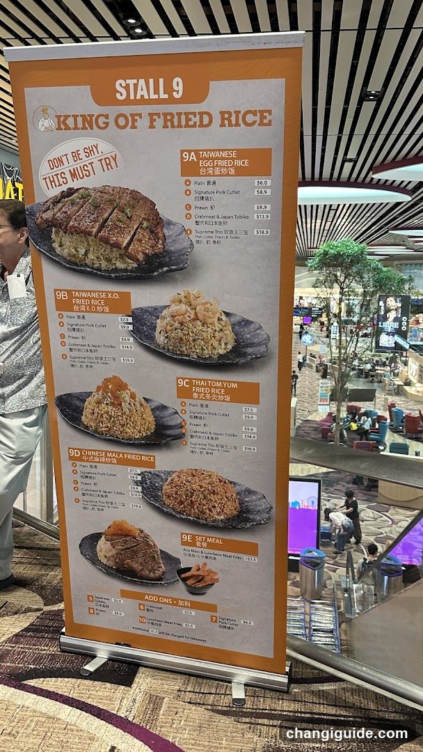 Stall 9 King of Fried Rice Menu Board