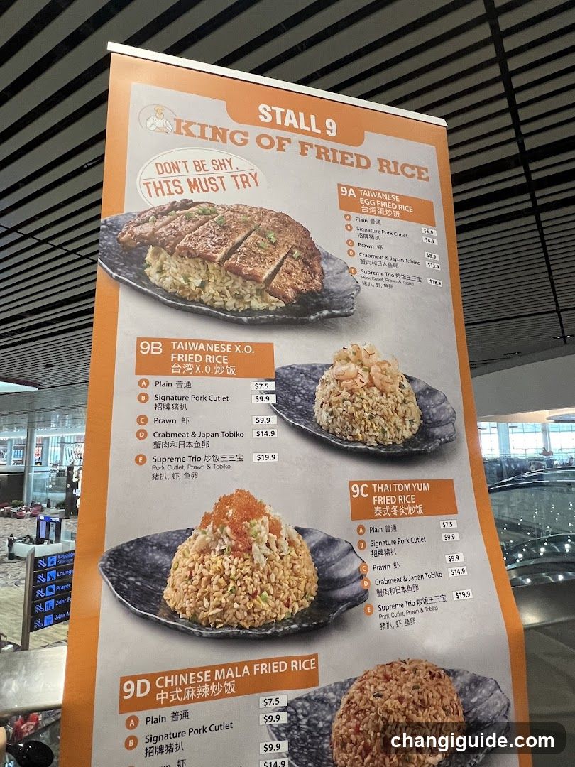 Stall 9 King of Fried Rice Menu Board