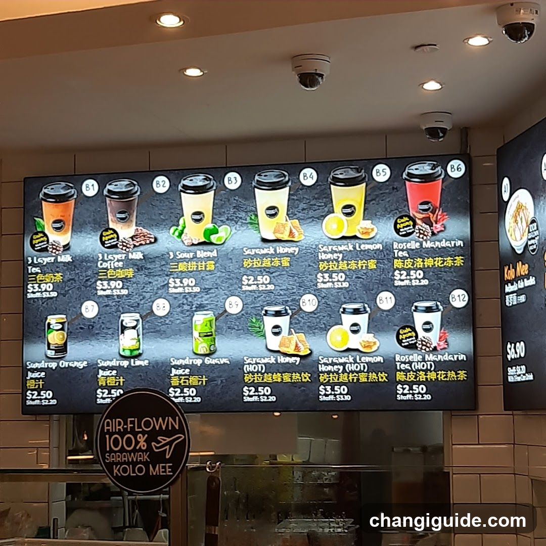 Sarawak Kolo Mee Menu Board