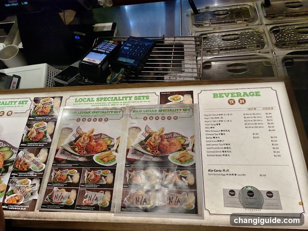 Nasi Lemak & Beverage Menu Board