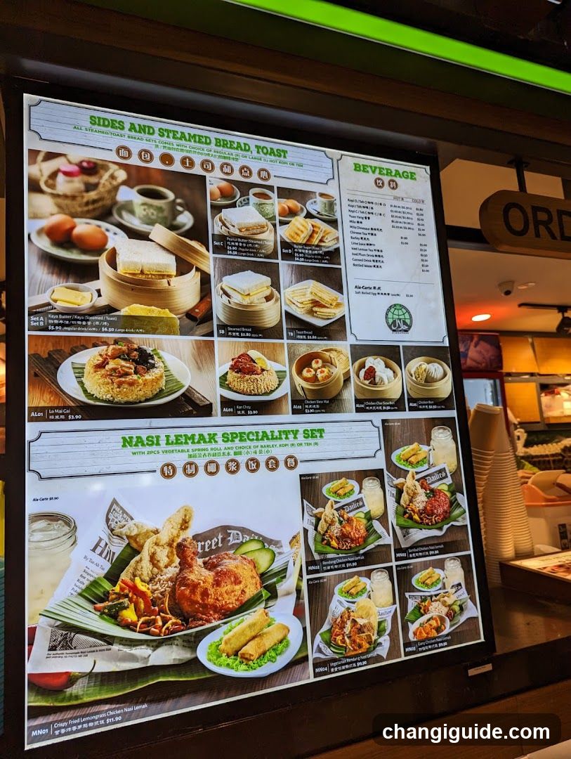 Nasi Lemak & Sides Menu Board