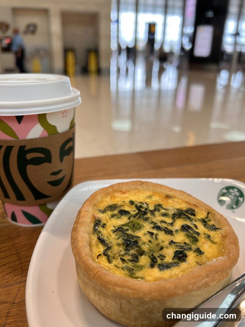 Starbucks Quiche and Coffee