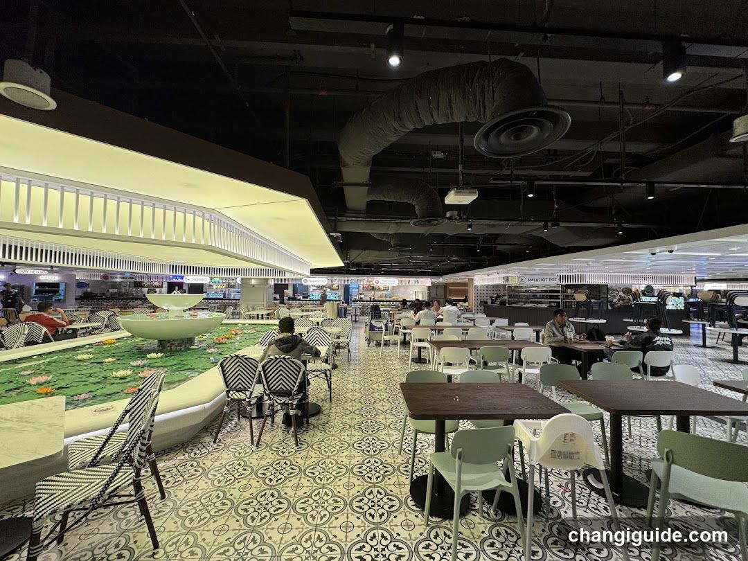 Restaurant Interior with Water Feature