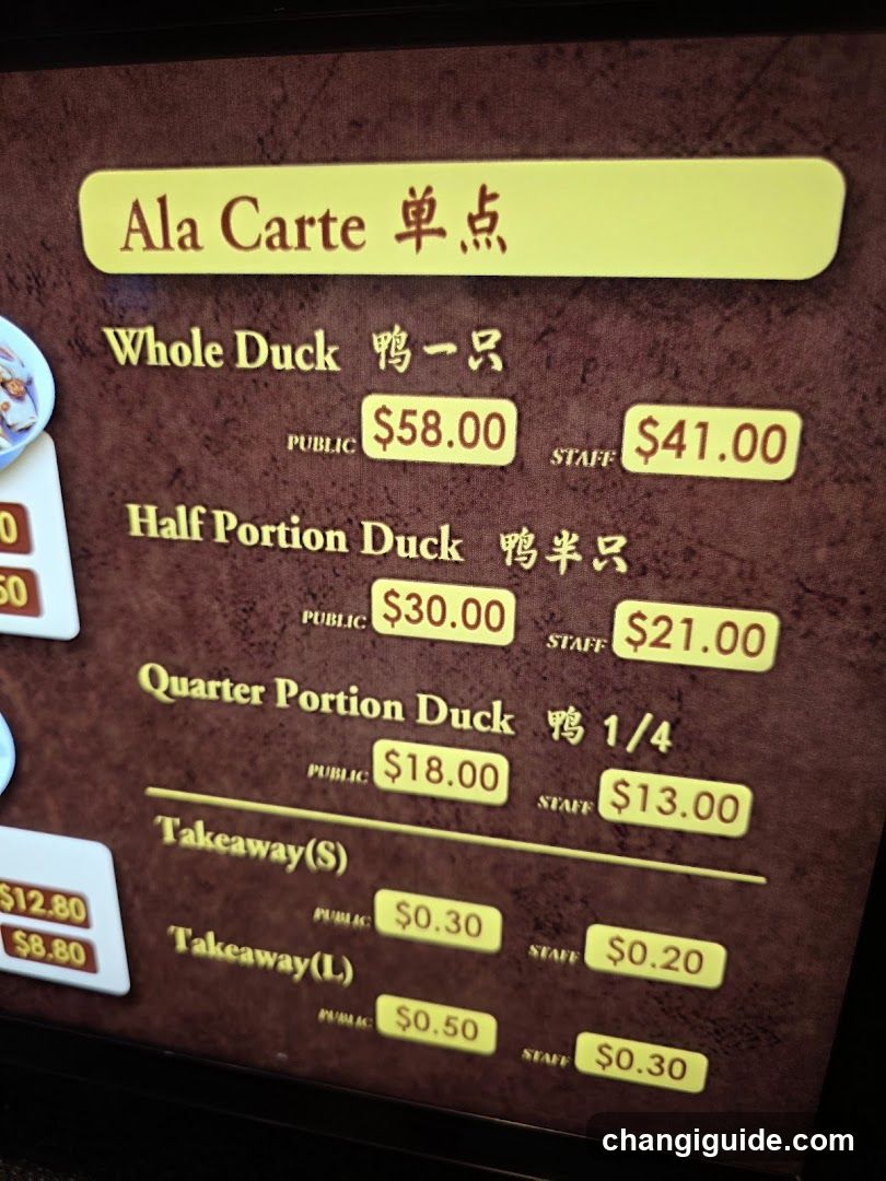 Ala Carte Menu Board