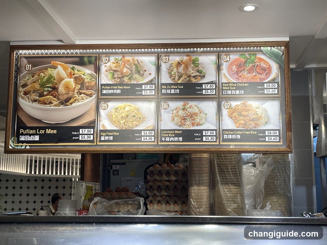 Putian Lor Mee Menu Board