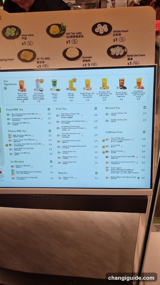 Boba Tea Menu Board