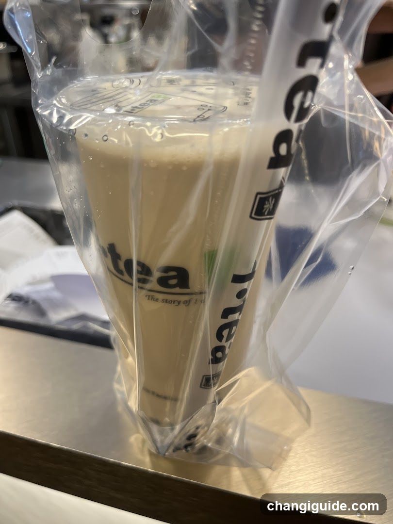 Beverage in plastic bag