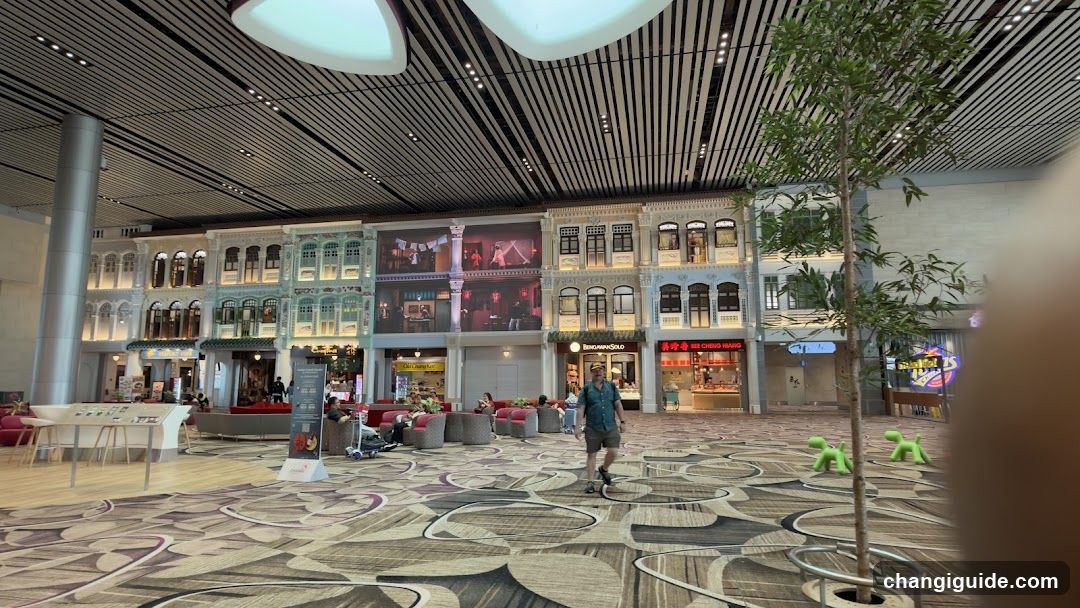 Airport Terminal Interior with Decorative Facade