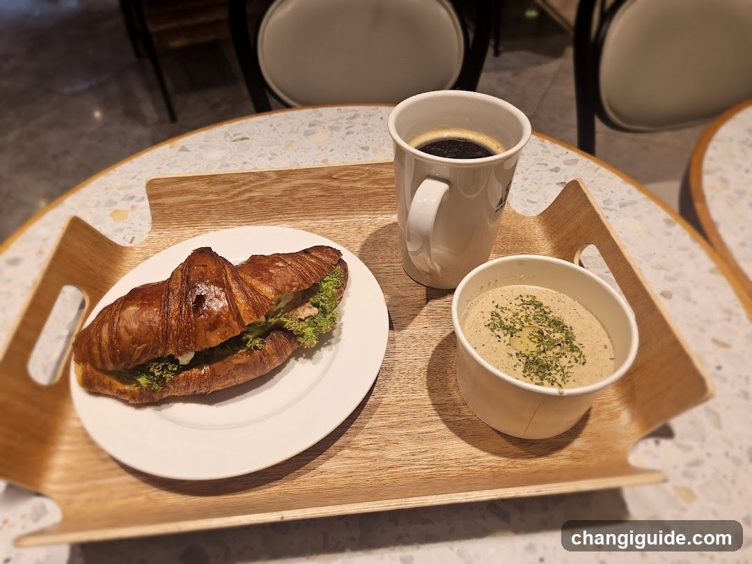 Croissant and Coffee Meal