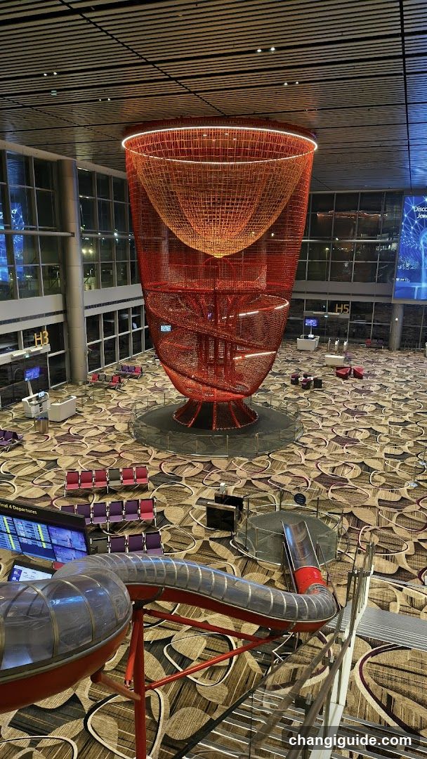 Airport Terminal Interior with Art Installation