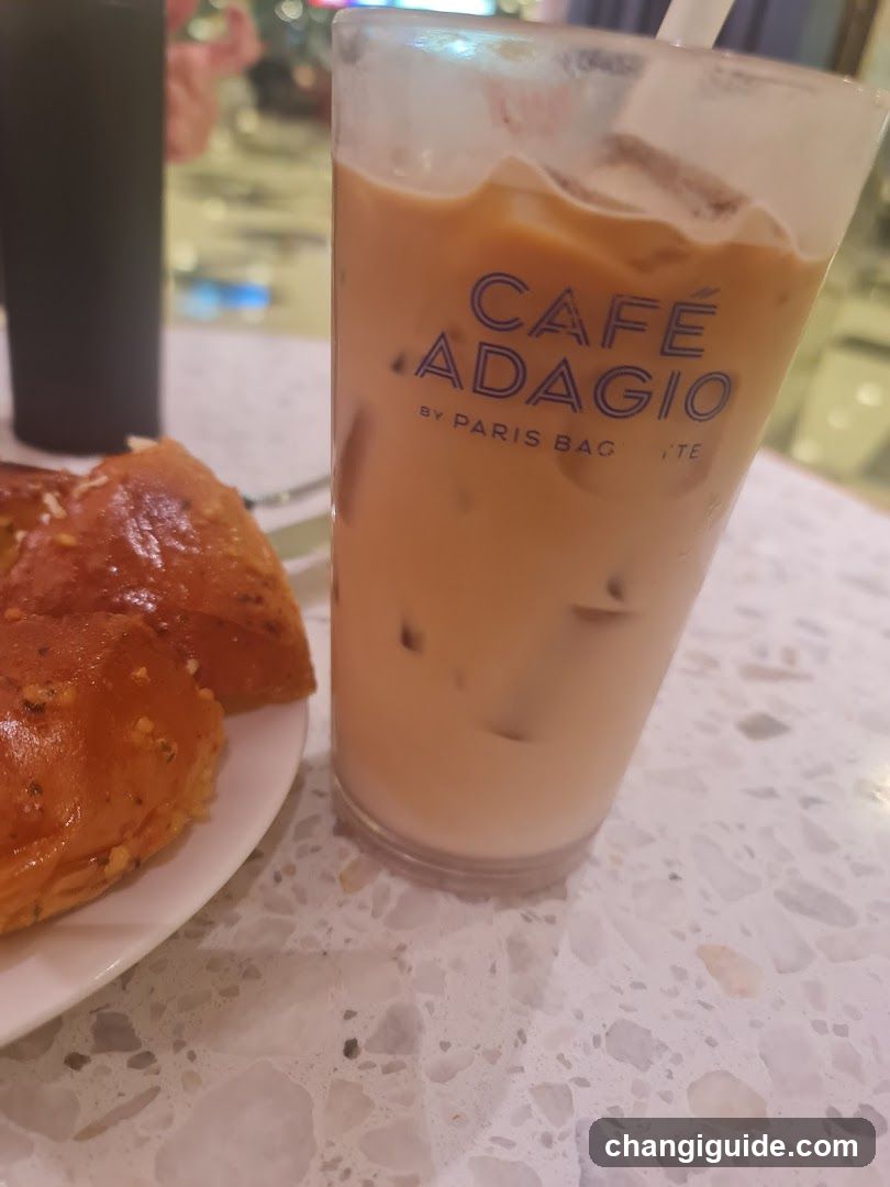 Café Adagio Iced Coffee and Pastry