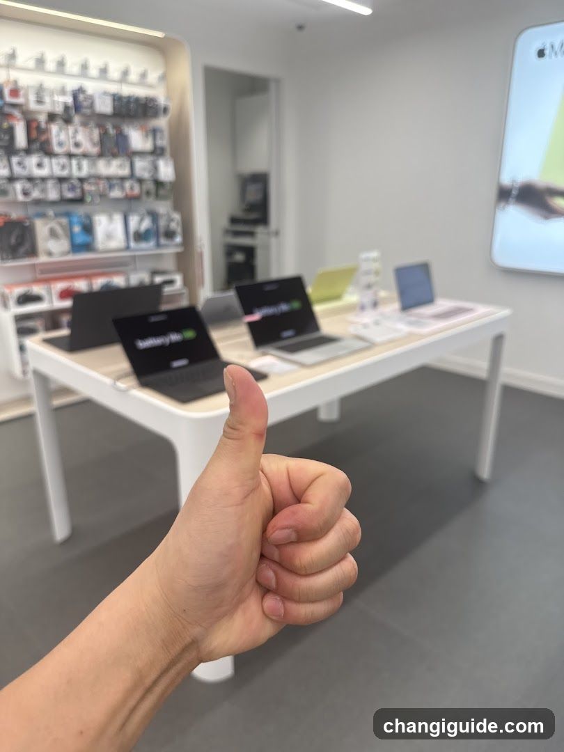 Tech Store Interior with Laptops and Accessories Display