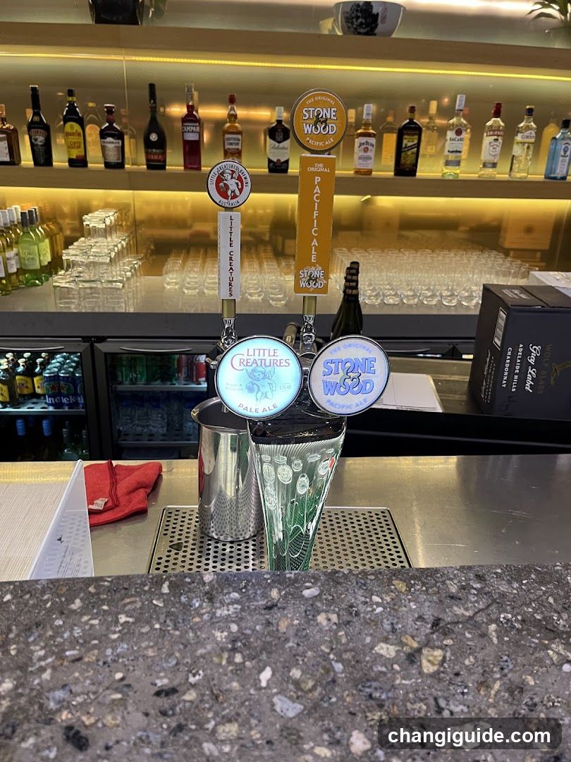 Bar Interior with Beer Taps and Bottles