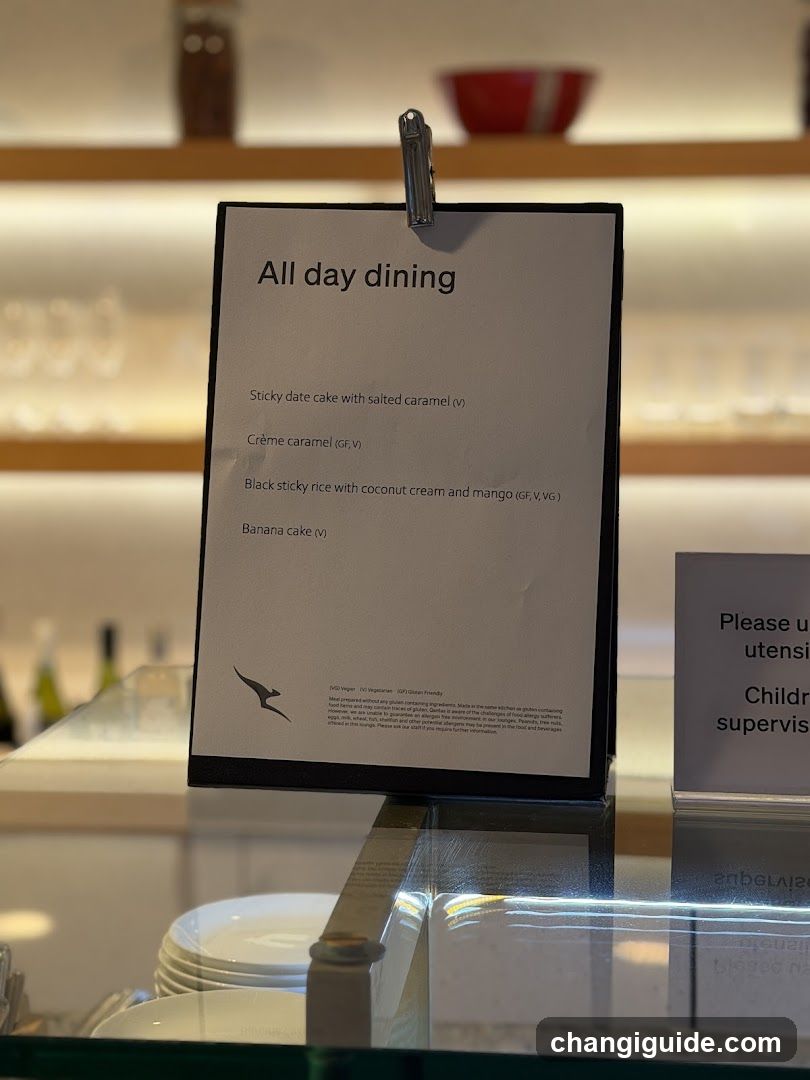 All day dining menu display