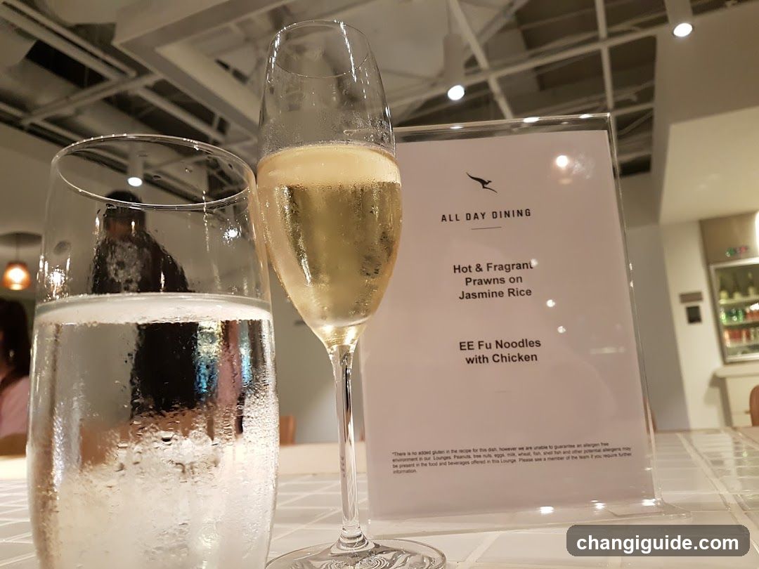 Dining Table with Drinks and Menu Card