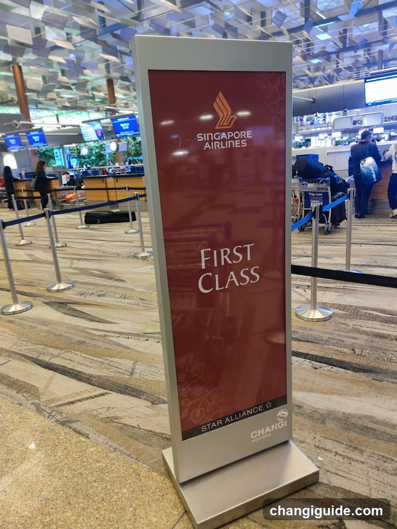 Singapore Airlines First Class Signage