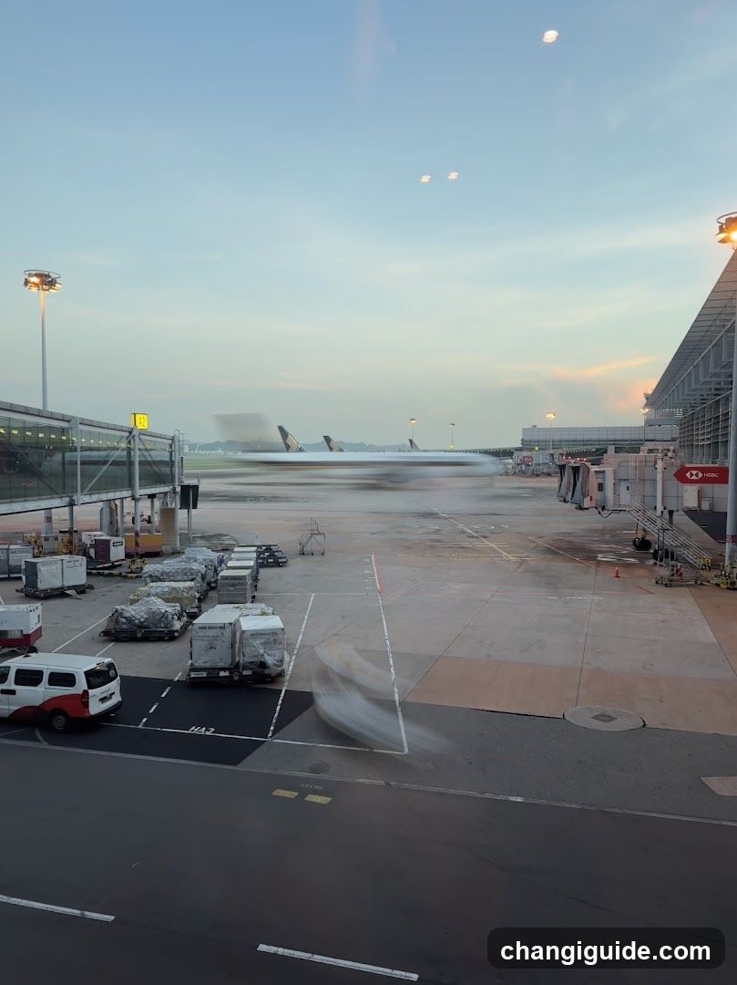 Airport Tarmac View at Dusk