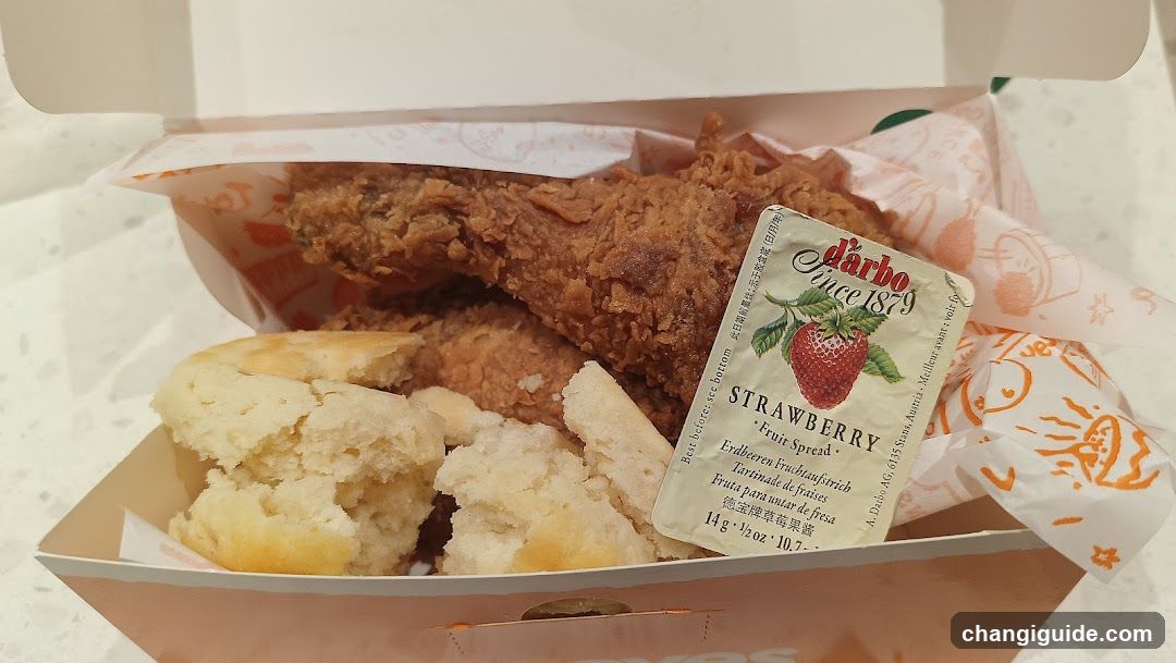 Fried Chicken Meal with Strawberry Spread
