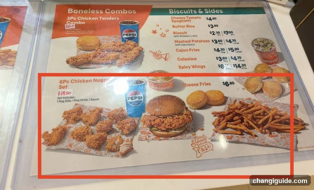 Popeyes Chicken Menu Page