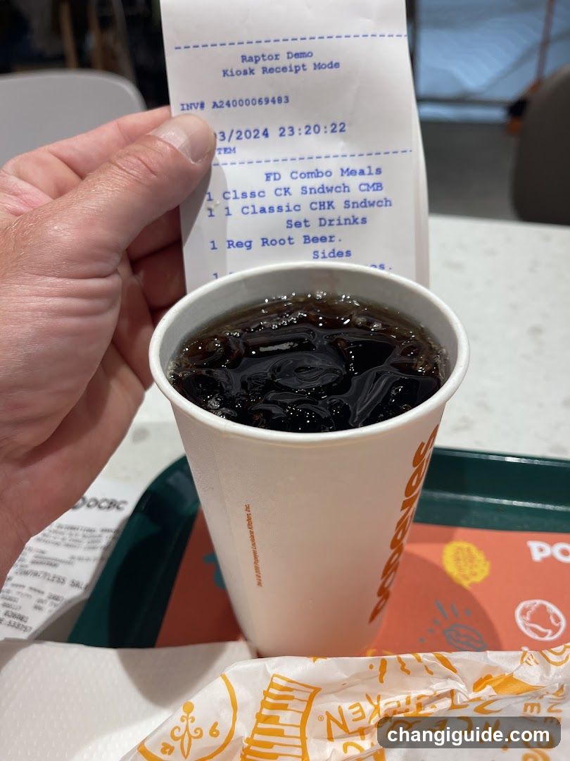 Fast Food Meal with Receipt