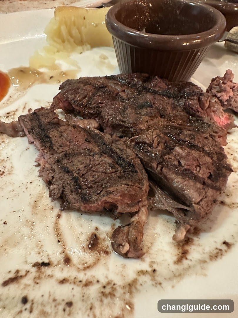 Grilled Steak with Potatoes and Sauce