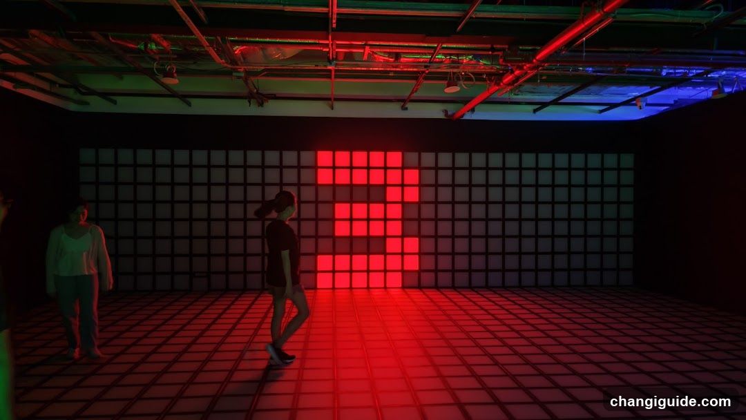 Red LED Grid Room