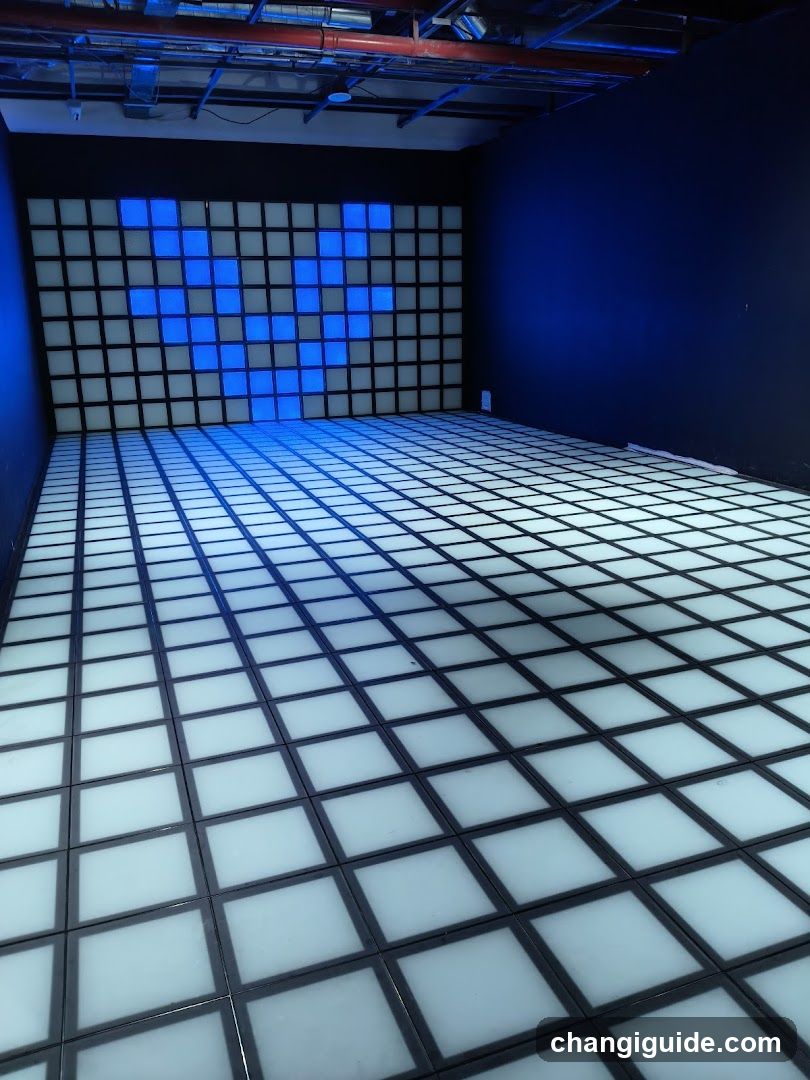 Blue LED Grid Room