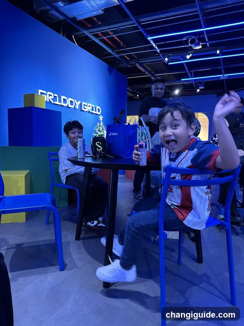 Kids at Griddy Grid Cafe Interior