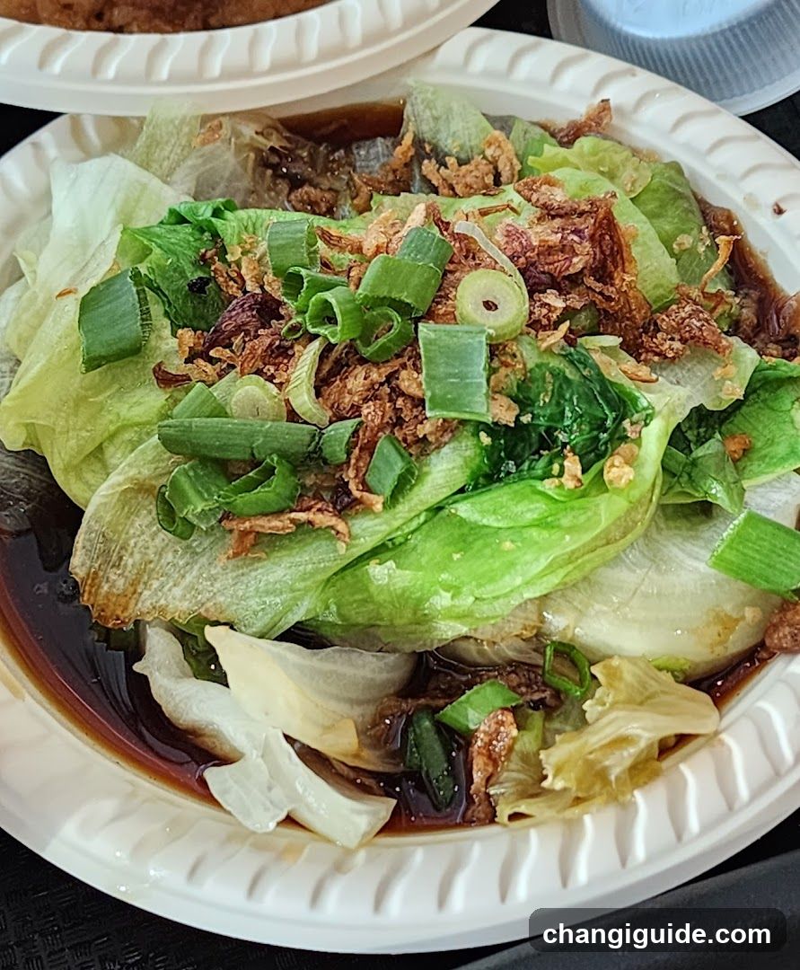 Dish with lettuce and toppings