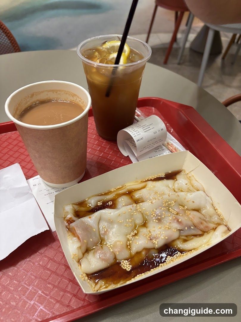 Food Tray with Dim Sum and Drinks