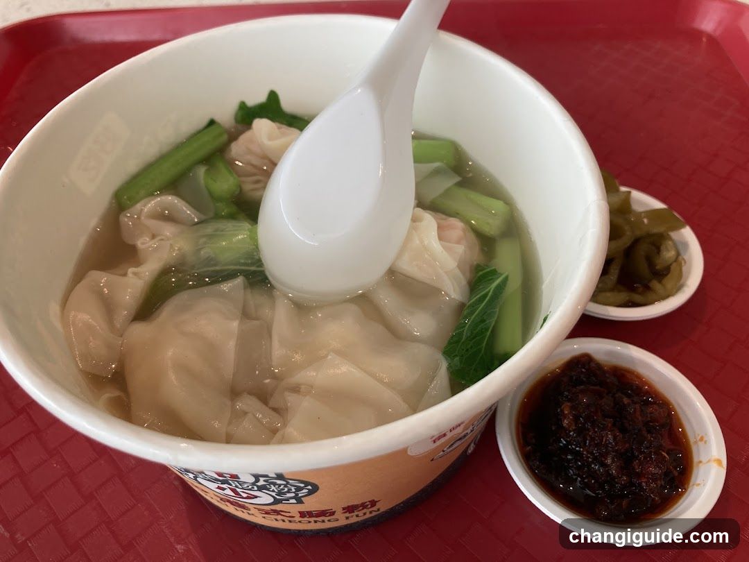Wonton Noodle Bowl with Condiments