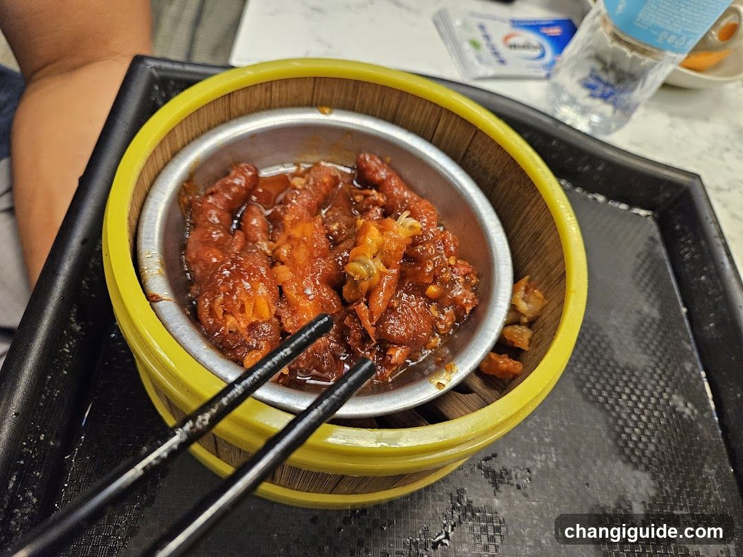 Steamed Chicken Feet in Steamer Basket