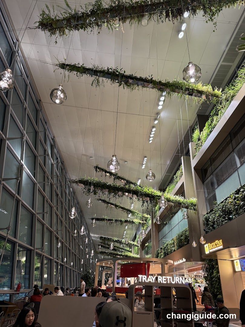 Indoor Food Court with Greenery Decor