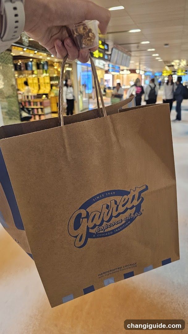 Garrett Popcorn Shops Bag in Airport Terminal