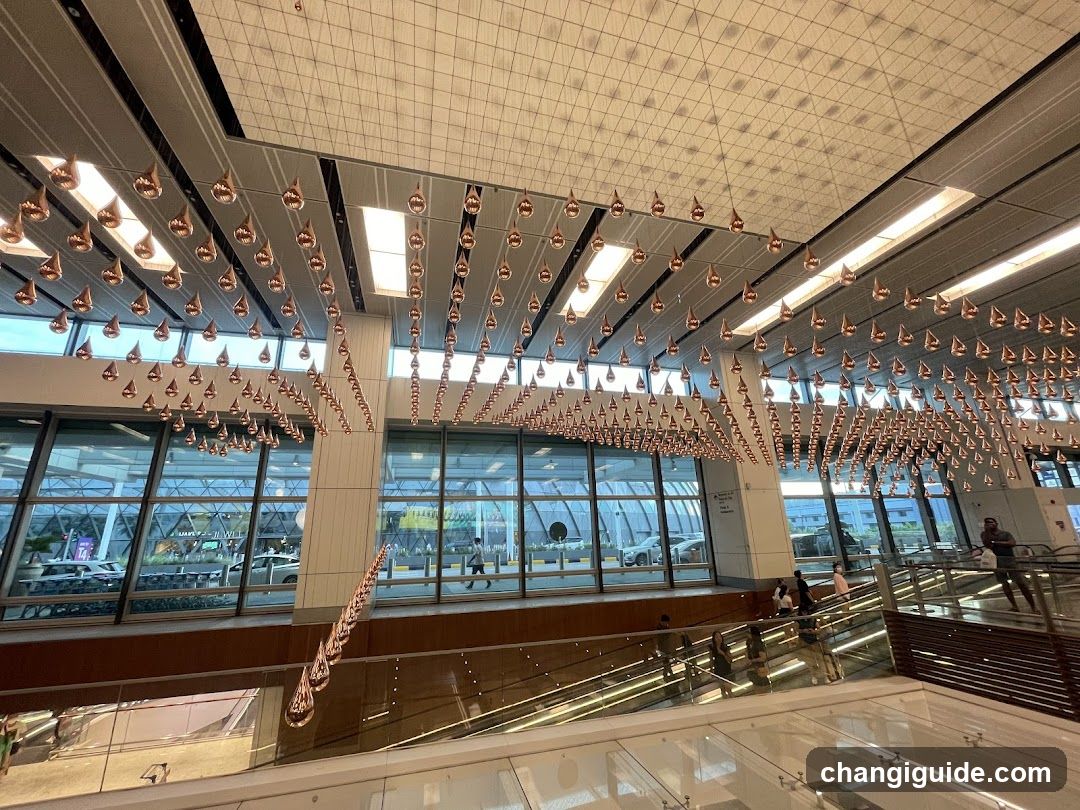 Airport Interior with Hanging Art Installation